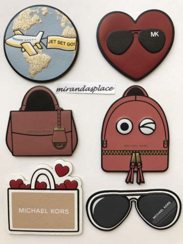 Michael Kors Stick to Glamour Leather Sticker Patches Heart